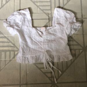 White peasant crop top